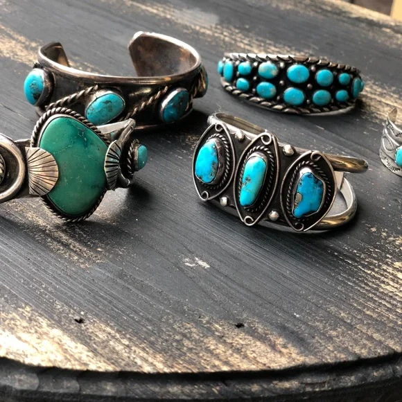 Very old SS/Turquoise NAVAJO CUFF - Picture 4 of 11